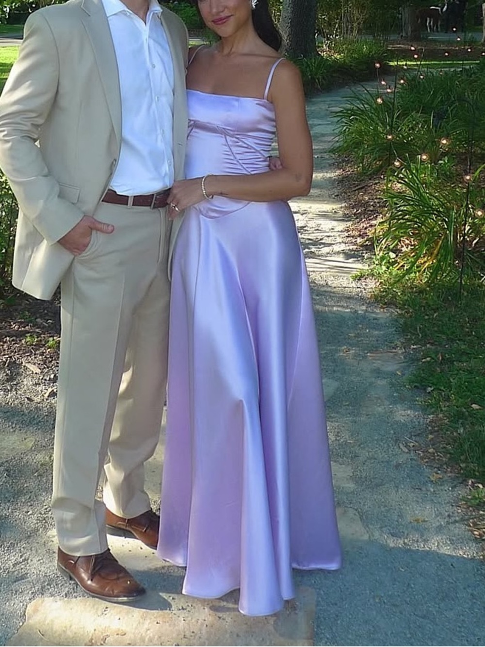House of CB Lavender Satin Maxi Dress